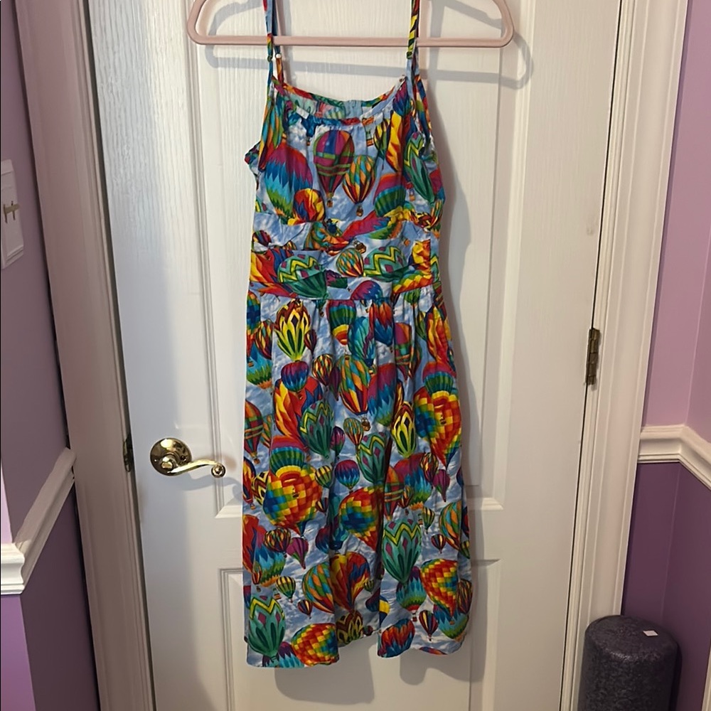 Retrolicious Colorful Hot Air Balloon Print Dress